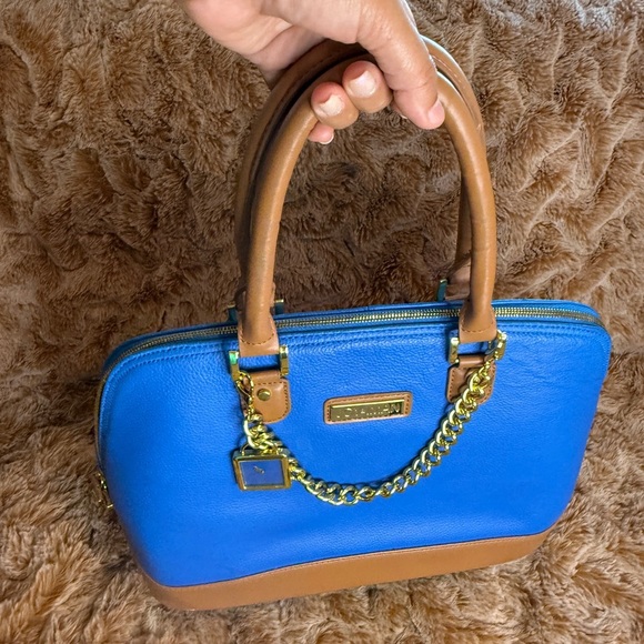 Joy & Iman Blue and Tan Handbag - Picture 10 of 16